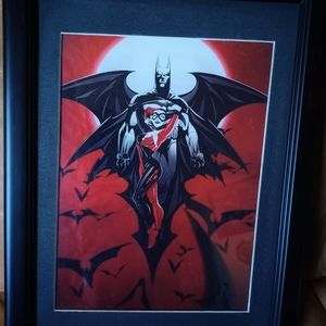 Awesome Batman and Harlequin on a canvas with beautiful frame